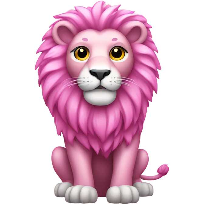Pink sparkly lion standing  emoji