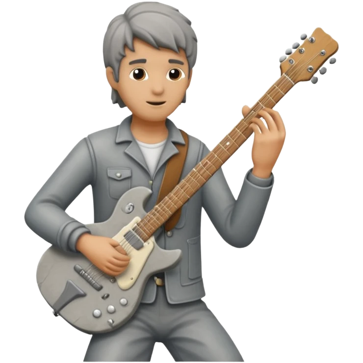 gray statue guitarist emoji