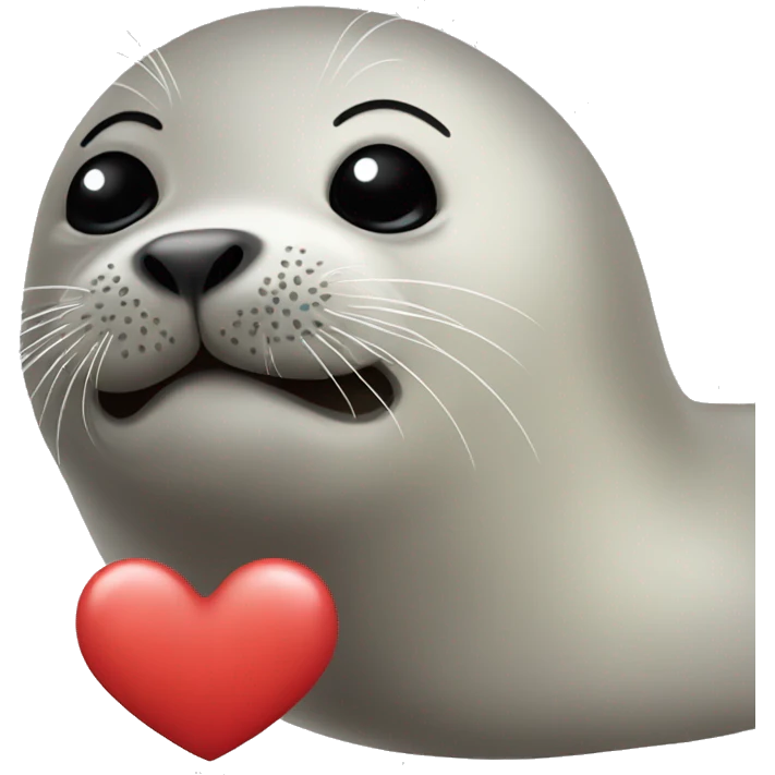 seal giving  kiss with a heart emoji