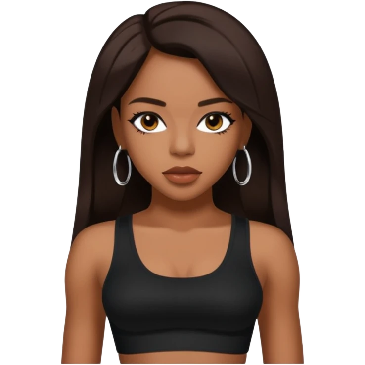 Aaliyah R&B Singer with dark brown hair emoji