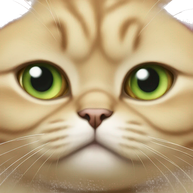 Green eyed golden British shorthair fat cat emoji