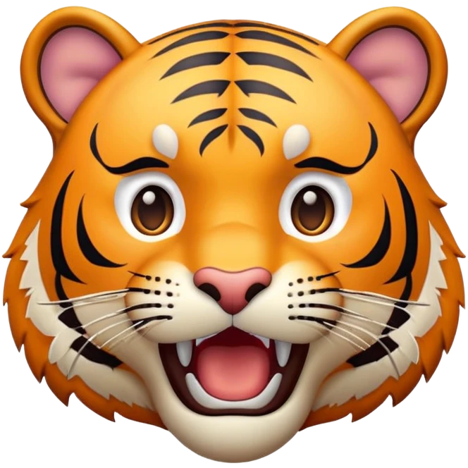 tiger face Poggers meme with surprised open mouth for Twitch emote emoji