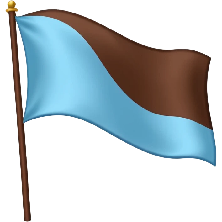 A flag with light blue and chocolate colour emoji