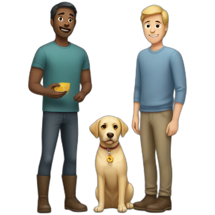 man with labrador emoji