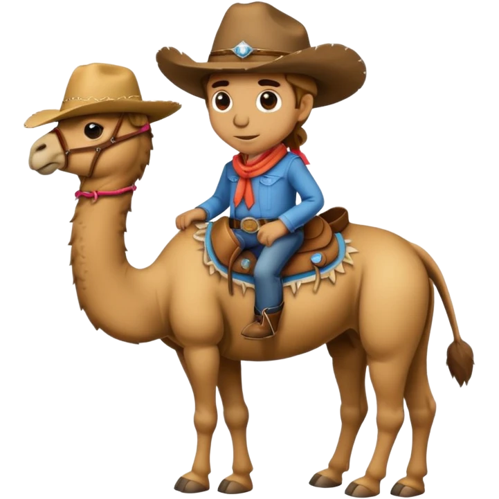 A full body camel with a cowboy hat and without the person on him emoji