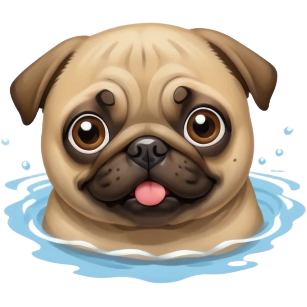 Pug  nadando emoji