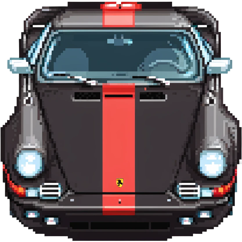 Black Porsche 911 with red details emoji