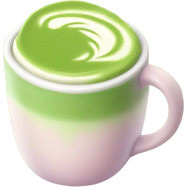 Realistic Matcha latte in pastel mug emoji