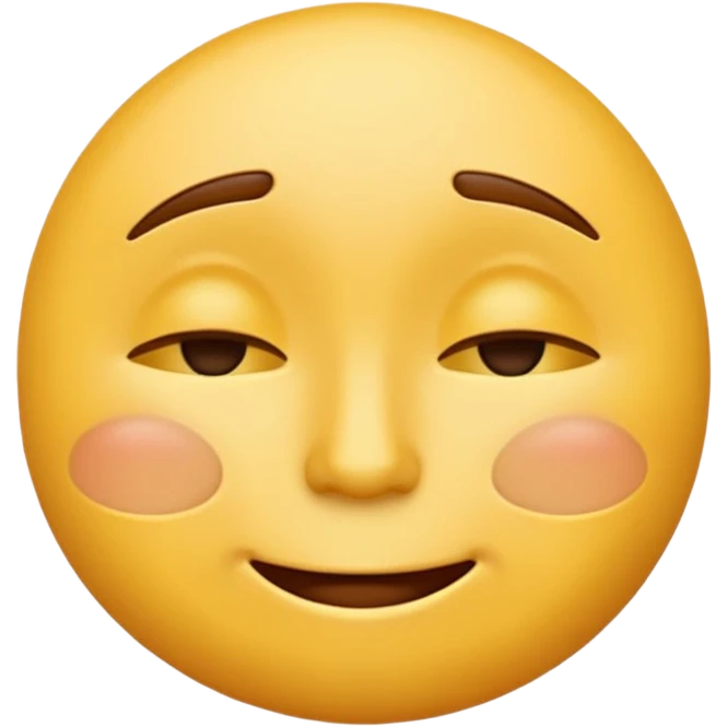 classic yellow emoji face, cheerful but weary expression emoji