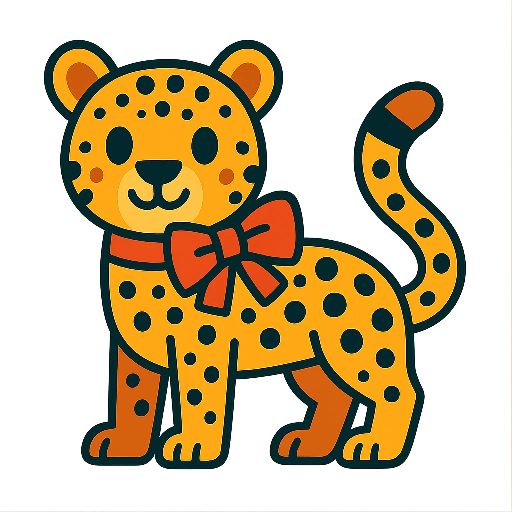 cheetah with a bow emoji