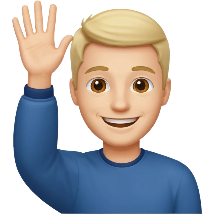 happy man rising hand emoji