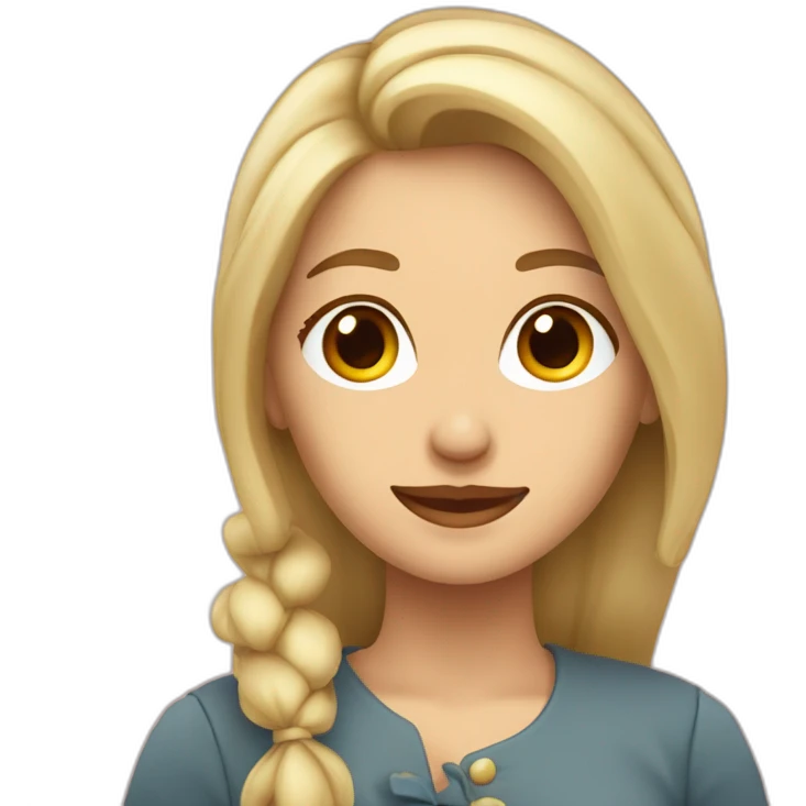 Mujer rubia con coleta Pamplona estilo kukusumuxu emoji