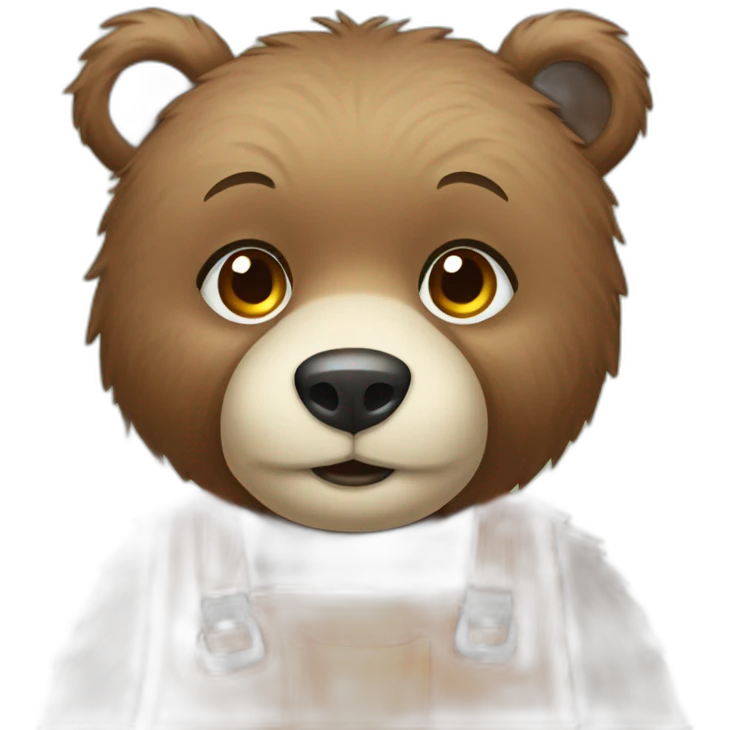Bear with orange apron emoji