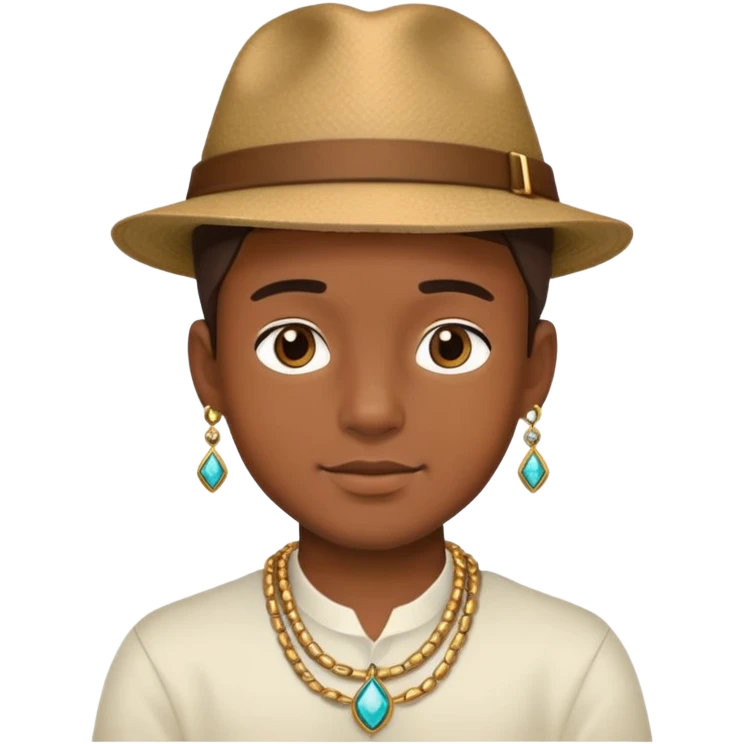 casual boy with jewelry and hat emoji