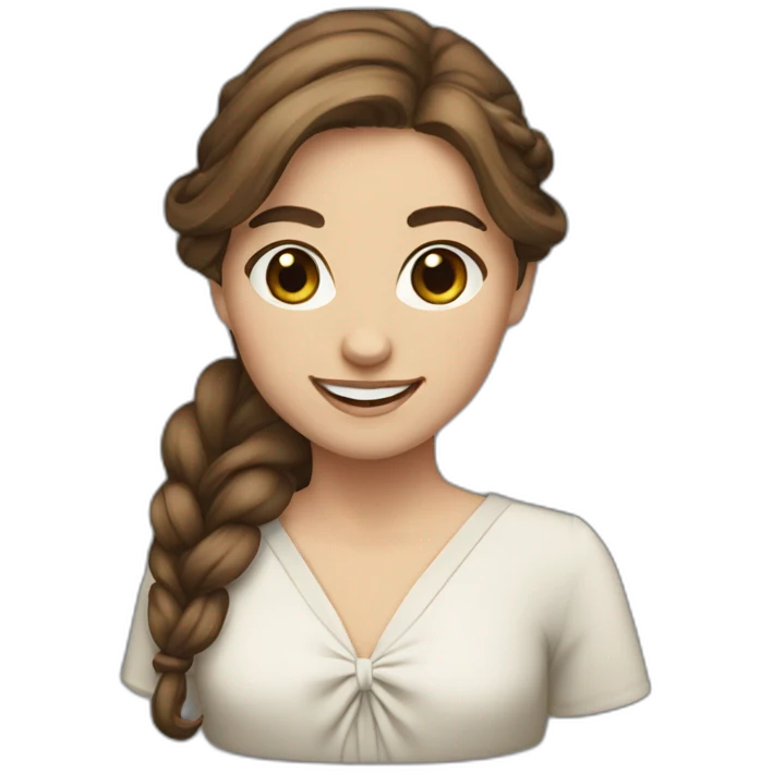 brown hair girl smiling long hair tied up formals emoji