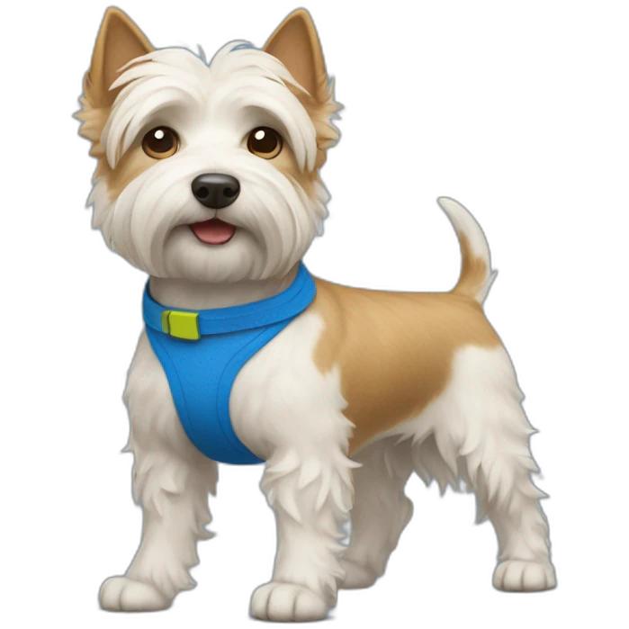 norwitch terrier dog in blue shorts emoji