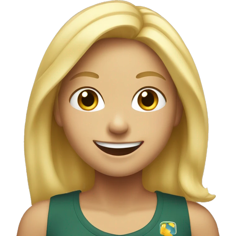 cheering blonde girl smiling emoji