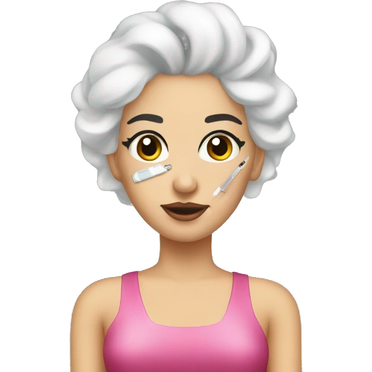 the cosmetologist gives an injection emoji