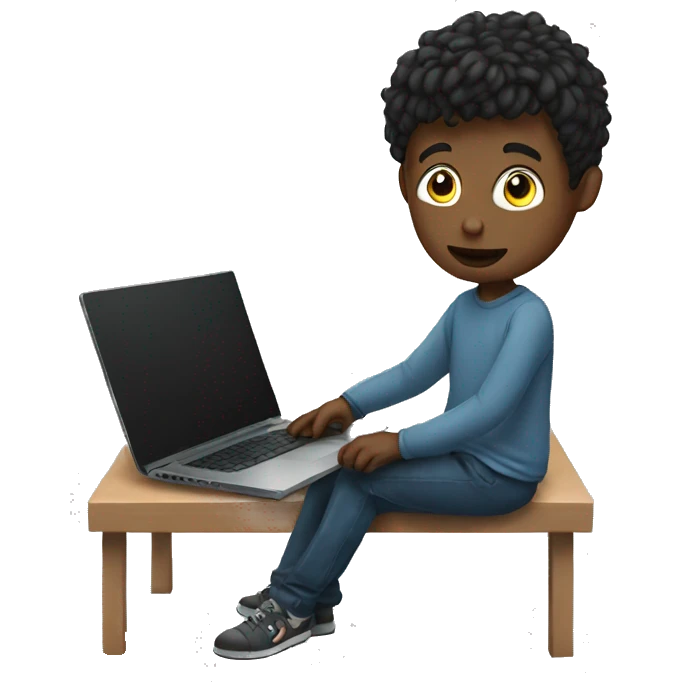 Boy and laptop emoji