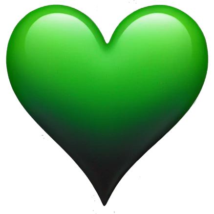 Half black and half Green heart emoji