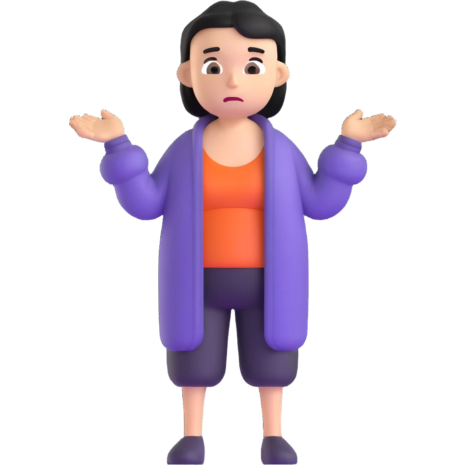 person with a shrug and apathetic face emoji