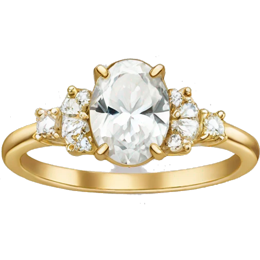 oval engagement ring gold band emoji