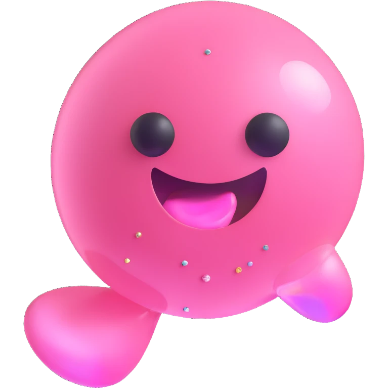 pink bubble gum with sparkles emoji