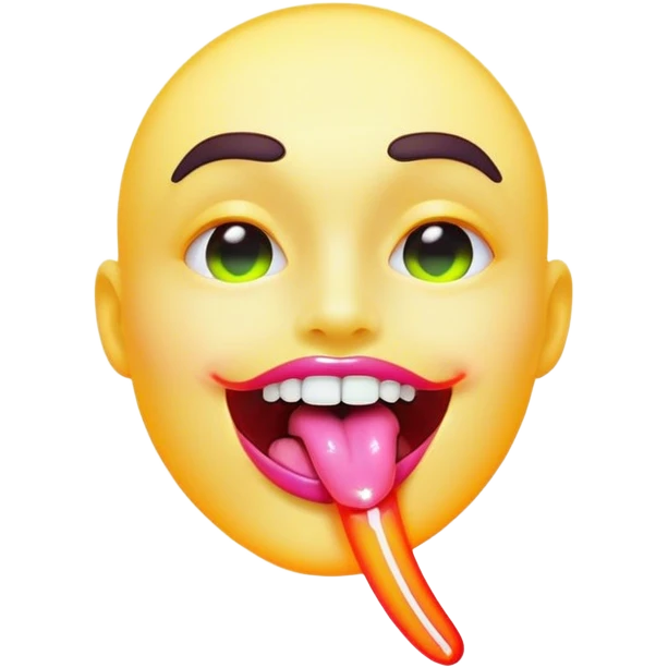 cyberpunk style neon shows tongue emoji