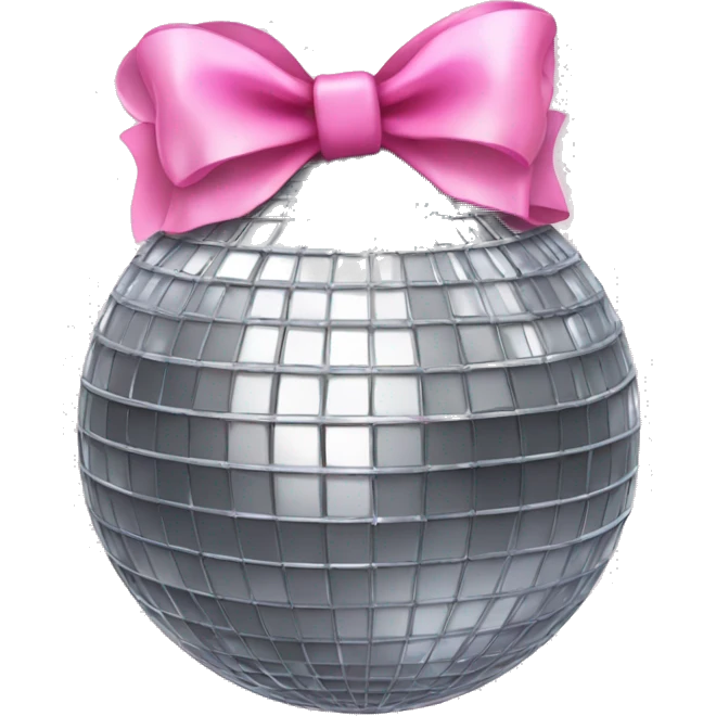 Disco ball with pink bow on top emoji