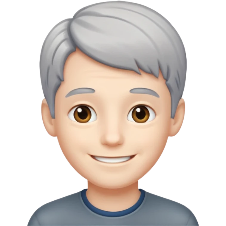 smiling boy with grey hair emoji