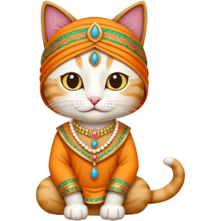 cat wearing indian clothes emoji
