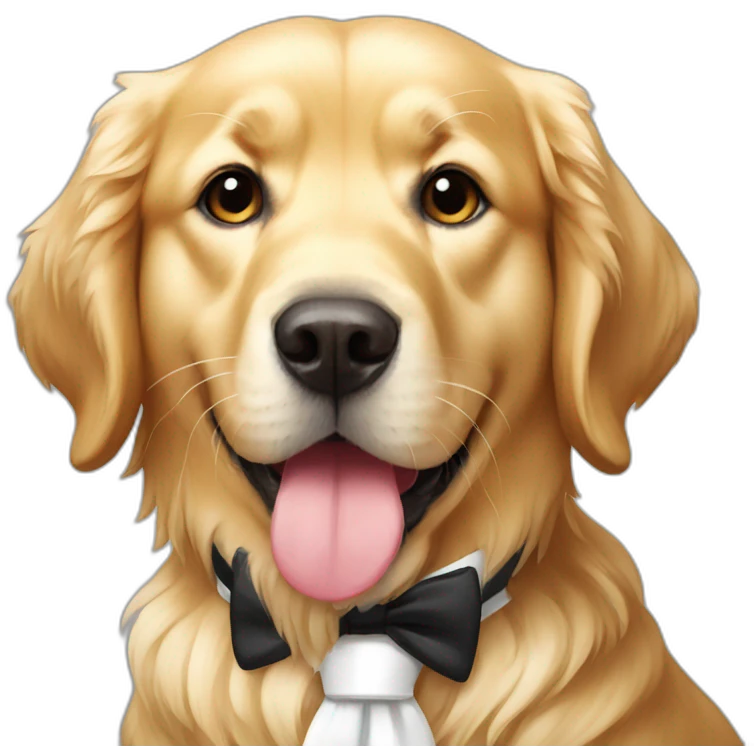 Golden Retriever with white tie emoji
