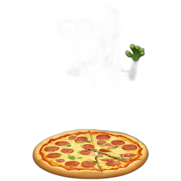 man eating a pizza kicking crocodile emoji