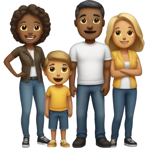 papa, mama y dos HIJOS emoji