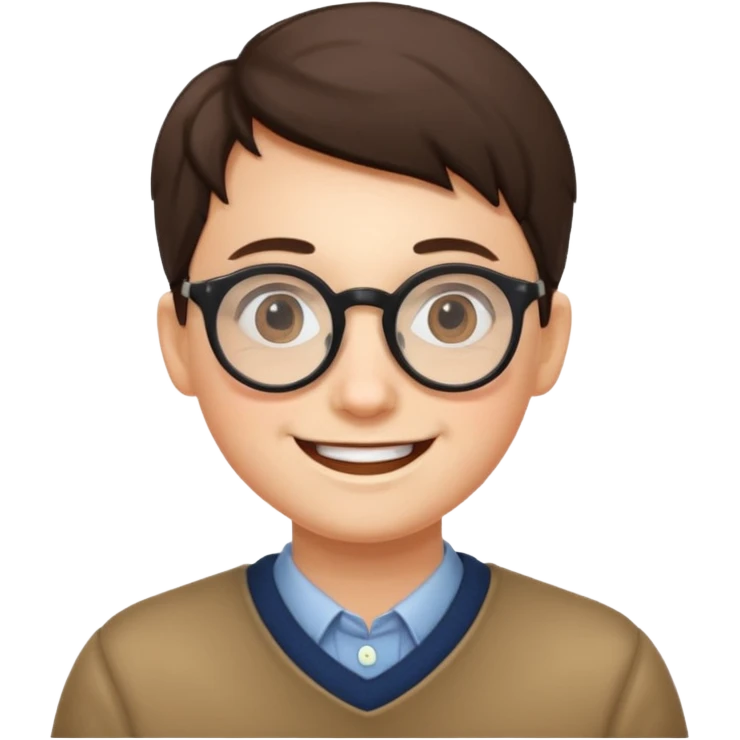 yuvarlak gözlüklü insan emoji