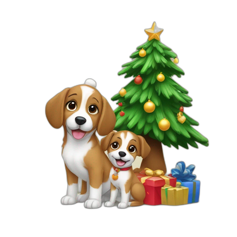 Sapin de noël and baby dog emoji