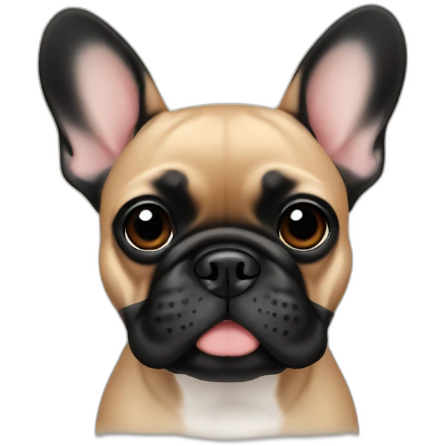 Tan French bulldog with black face emoji