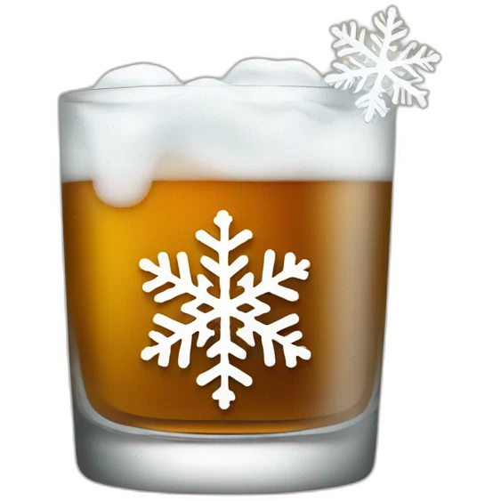Whiskey glass with snowflake emoji