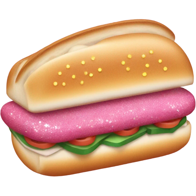 Pink subway sandwich with glitter  emoji
