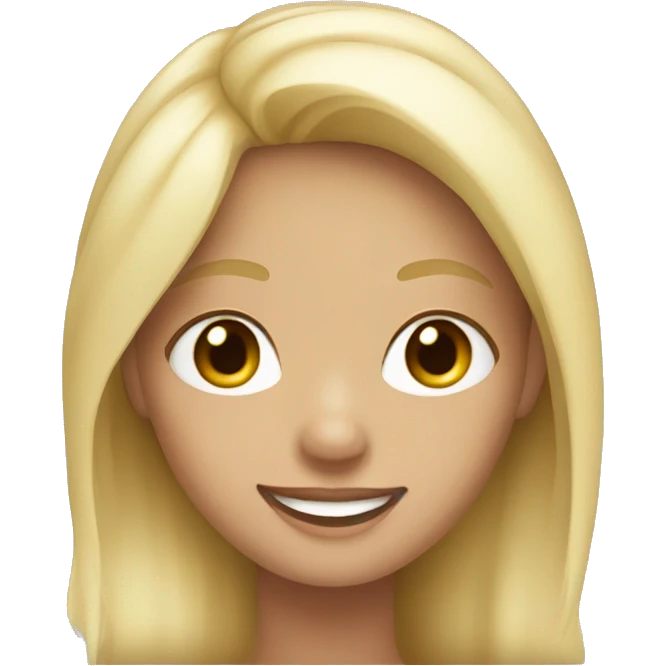 smiling girl with blonde hair emoji