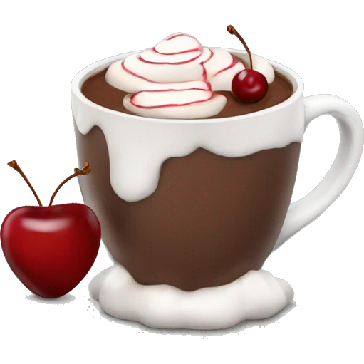 Hot chocolate with cherry  emoji