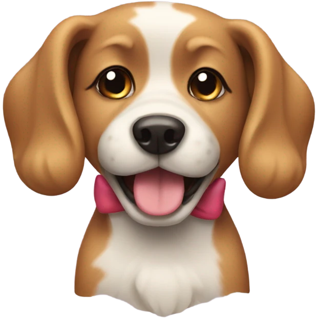 Dog wearing a bow  emoji