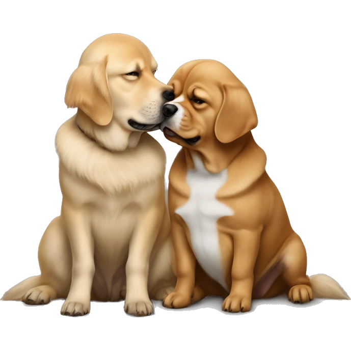 Joe Biden & Donald Trump as dogs kissing  emoji
