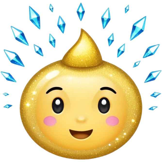  sparkling shiny glitter, with bright sparkles and shimmering particles, simple cute cartoon style emoji