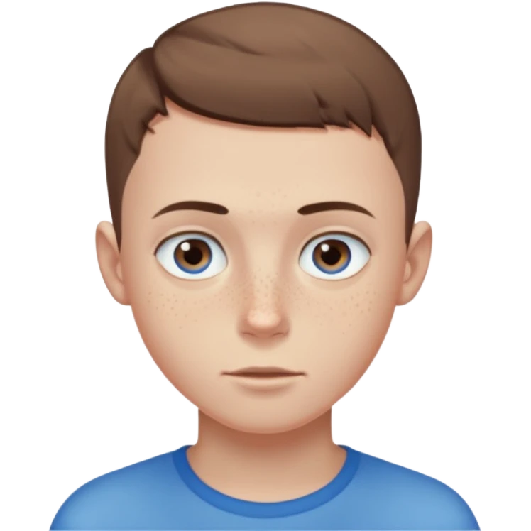 a skinny pale boy with very short buzzcut brown hair and a bit of freckles emoji