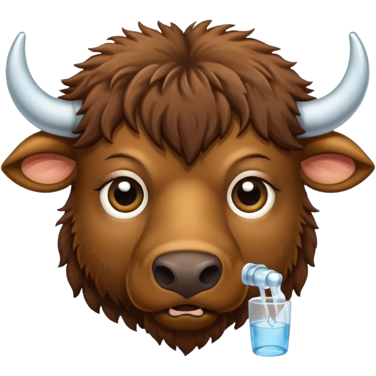 Een bizon met heel veel dorst emoji