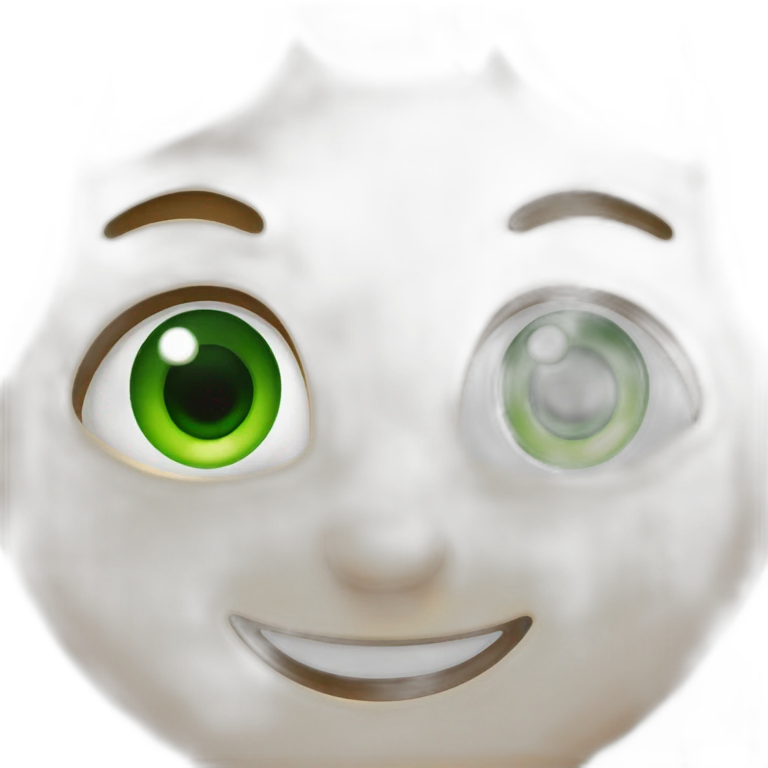 Smiley with smile and Green eyes emoji