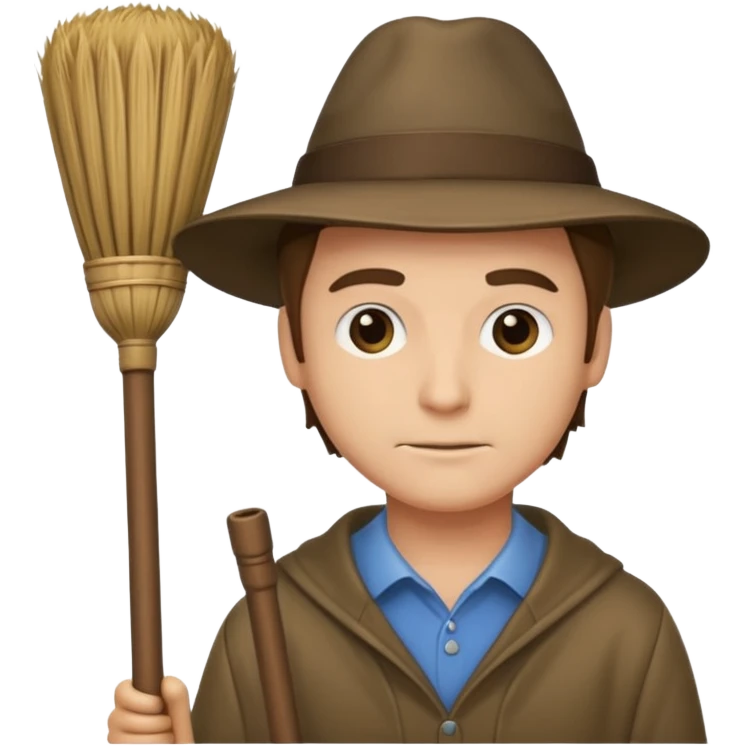 Rick with a broom  emoji