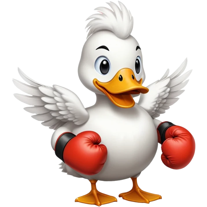 duck with fighting gloves  emoji
