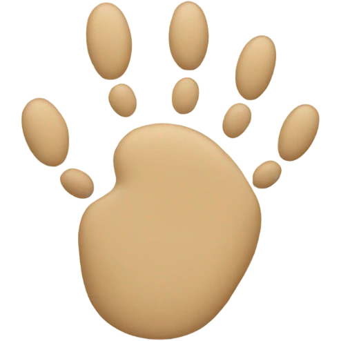 Beige footprint emoji